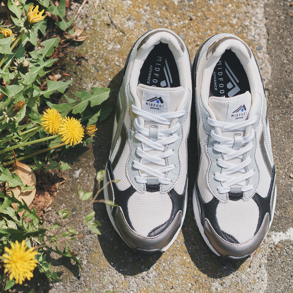MIDFOOT ADVANCE ミッドフット アドバンス  FORWARD WHITE/SILVER MF-017 スニーカー メンズ レディース